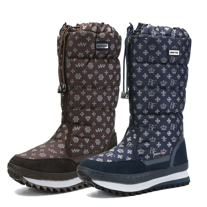 Женские лыжные ботинки зимние теплые Непродуваемые на толстой плюшевой