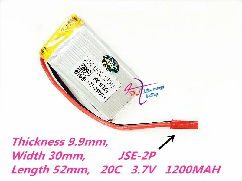 JSE-2P 993052 3,7 V 1200mAh lipo батарея для MJXRC T64 T04 T05 F28 F29 T56 T57 Huanqi 859B пульт дистанционного управления самолетов