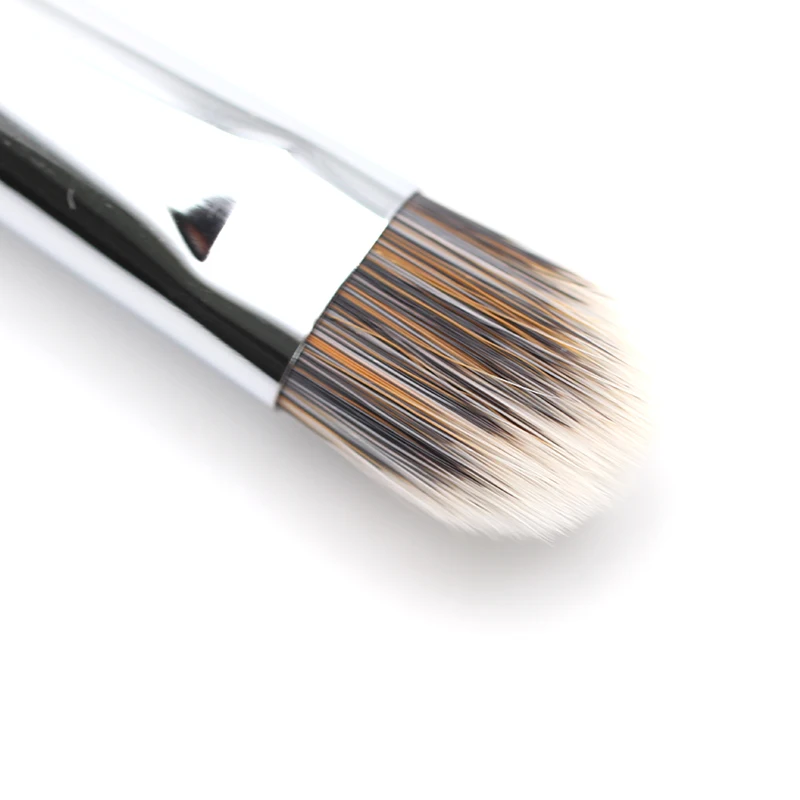 

Professional Black Long Wood Handle Paddle Shape 52 Pro Stippling Precision Concealer Brush with Plastic Cap