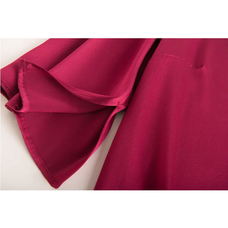 Рубашка женская из 100% шелка с круглым вырезом и рукавами три четверти | Женская