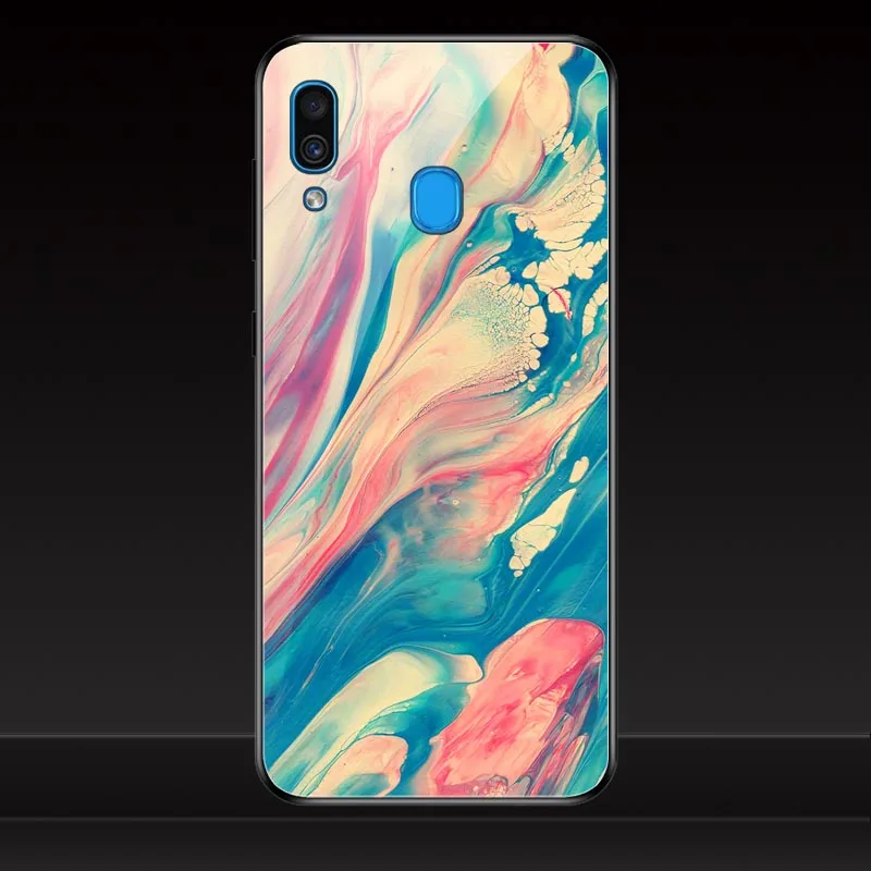 E07 Geruide телефона с цветным рисунком для samsung Galaxy S10 плюс S10e M10 M20 A8S A10 A20 A30 A40 A50 A70 чехол закаленное Стекло крышка чехол - Цвет: E07