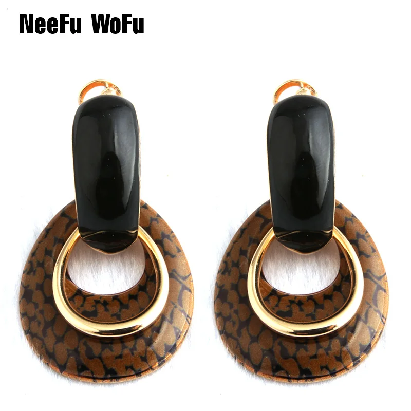 Серьги-капли NeeFu WoFu, висячие серьги с тигром, сережки из сплава, Сережки для Хэллоуина, сережки с бахромой, большие серьги - Окраска металла: coffee