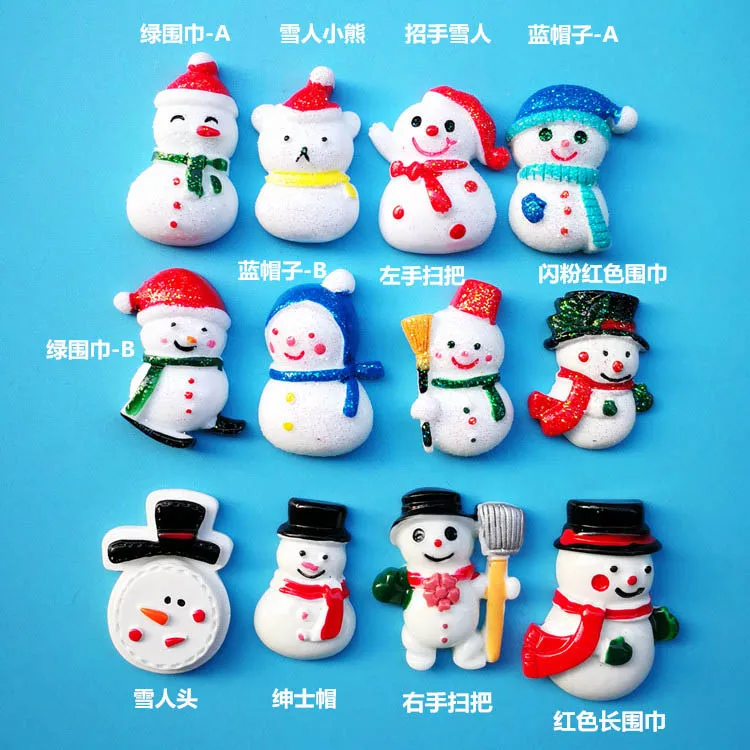 snowman Каваи Русалка океан рыба кабошоны Мини Лошадь Единорог миниатюрная Статуэтка террариумы украшения Ремесло чехол для телефона DIY наборы - Цвет: snowman
