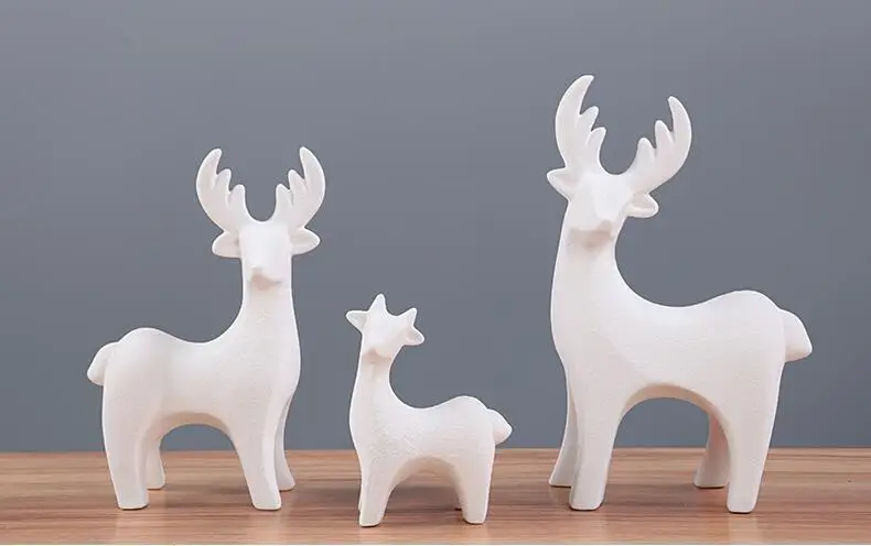 3 шт./компл. керамическая статуэтка животного декоративная статуя оленя