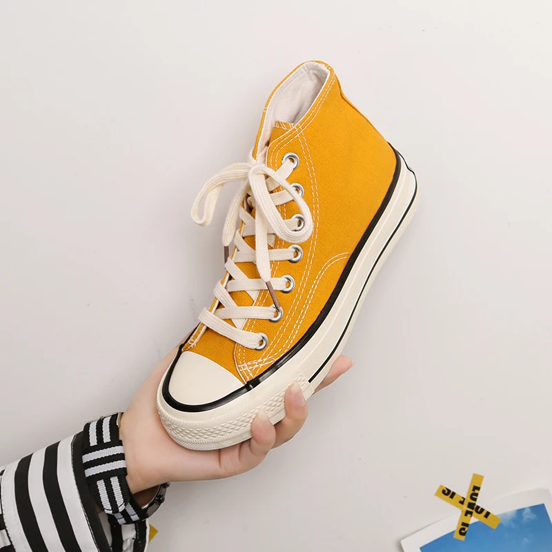 Новое поступление классические женские парусиновые туфли в полоску высокие