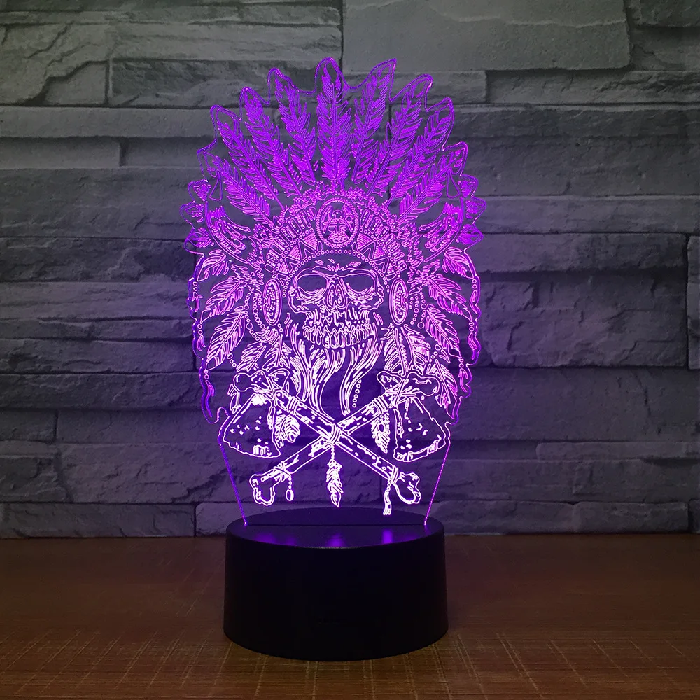 Индийский главный 3D лампа 7 цветов светодиодный ночник для детей сенсорный светодиодный Usb Настольный Lampara Lampe детский спальный ночной декор с подсветкой Прямая поставка