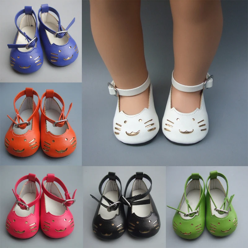 

Girl Gift 18 Inch 45cm girl doll 7cm Doll Shoes Mini Leather Shoes For Baby Reborn Doll