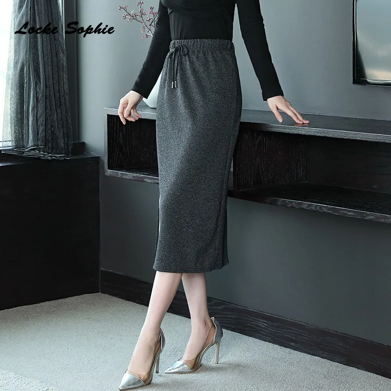 1 шт.. эластичные юбки с высокой талией женские плюс размер юбки-карандаш 2019 весна