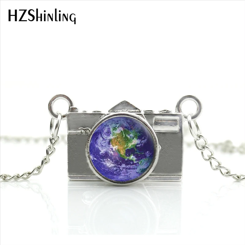 2017 новое поступление DIY Глобус камера ожерелье земля кулон с картой мира