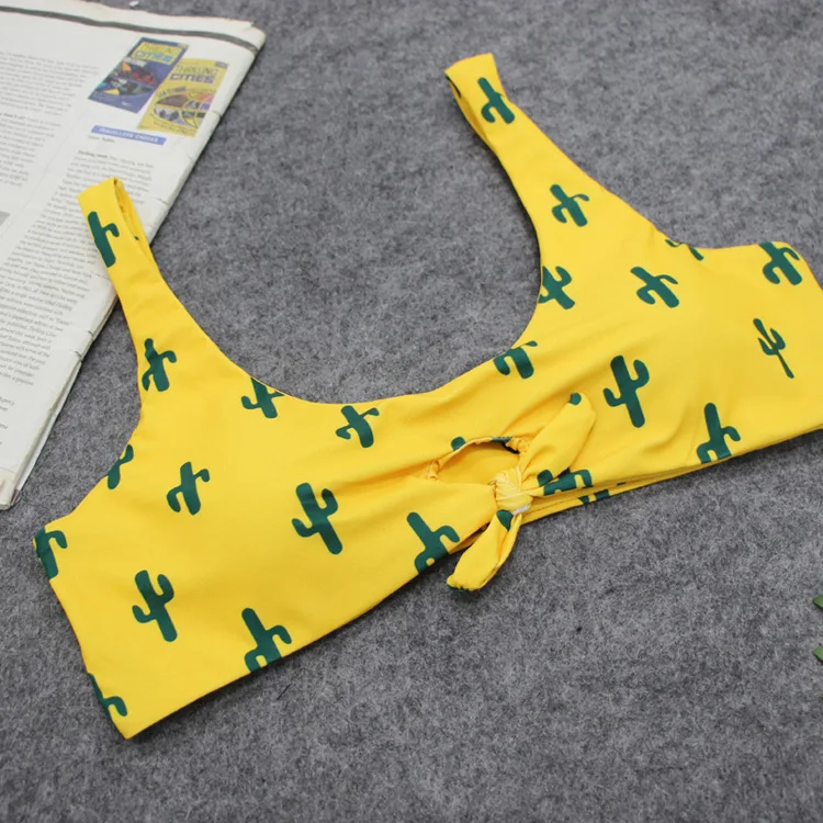 Купальник с кактусовым принтом женский купальник Push Up из двух частей Бразильское