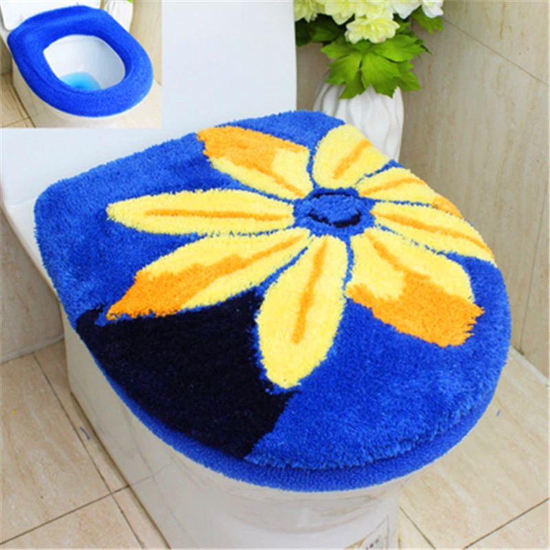 New Design thickening Sunflower European style Comfortable toilet seat cover O-ring Bathroom Mat Gift Potty Closestool Lid Cover