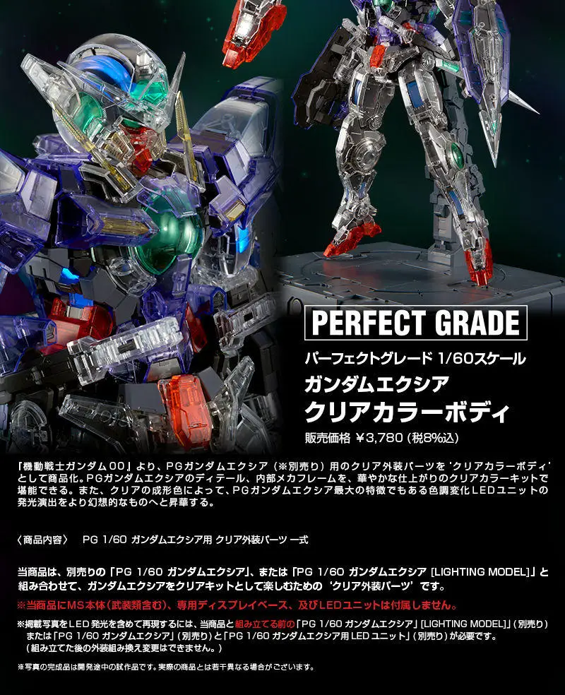 Bandai Gundam PB PG 1/60 EXIA ремонт цветной прозрачный внешний Броня аксессуары собрать модель наборы фигурки