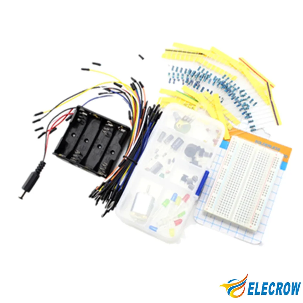 Elecrow Common Component Kit for Arduino Starter Beginners with Plastic Box Including13 Components |
