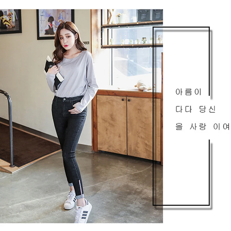 Новинка 2017 года модные джинсы Для женщин карандаш Брюки для девочек девять Штаны