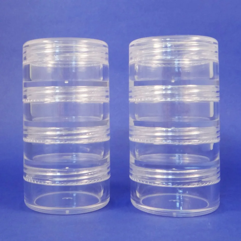 

60 set 4 Stacked Storage Packaging Mini Clear Plastic Jar Travel Sample Case 10 g (AY81(10)(4-stacked)=60sets)