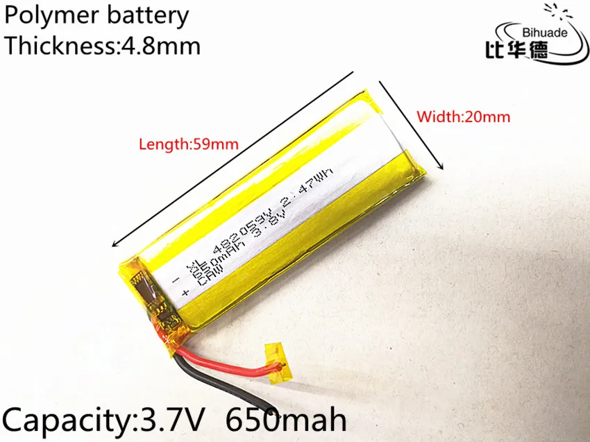 Литий-полимерные литиево-полимерные аккумуляторы 3 7 в 650 мАч для Mp3 MP4 MP5 GPS PSP |