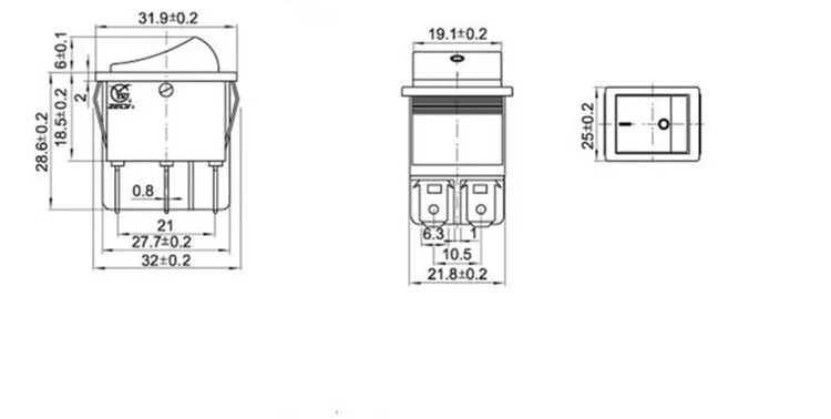 Фиксация кулисный переключатель питания I/O 6 контактов с светильник 16A 250VAC 20A 125VAC KCD4 зеленый красный желтый синий черный лодка DPST