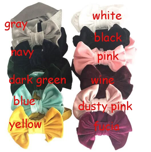 Модная детская однотонная тканевая повязка на голову с бантом 20 шт./лот большая