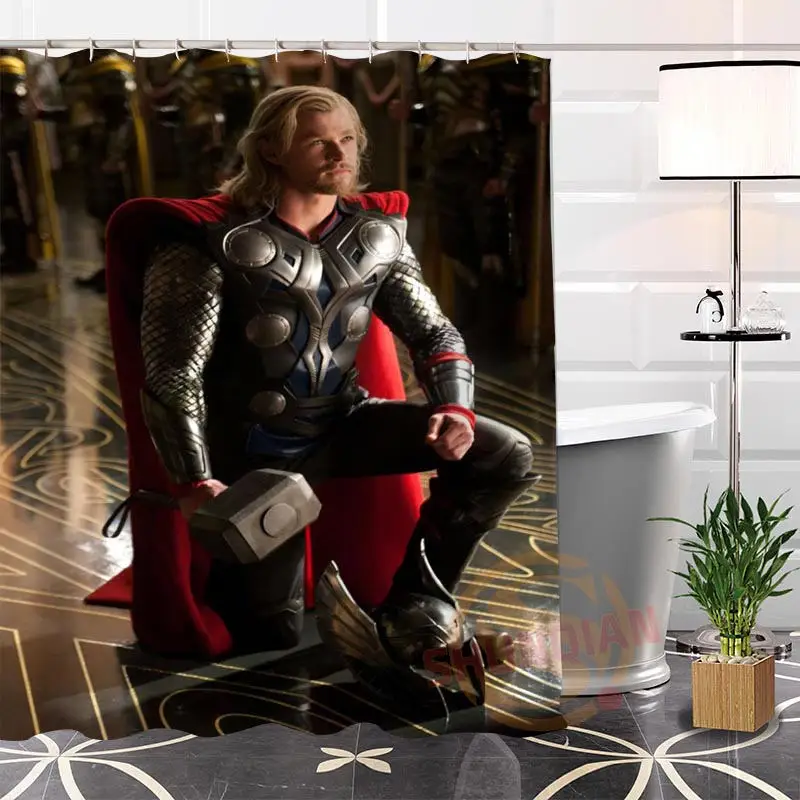 Горячая новинка, современные Заказные герои Marvel@ 1, ткань, полиэстер, занавески для душа, для ванной комнаты, водонепроницаемые, популярные H0223-61 - Цвет: Красный