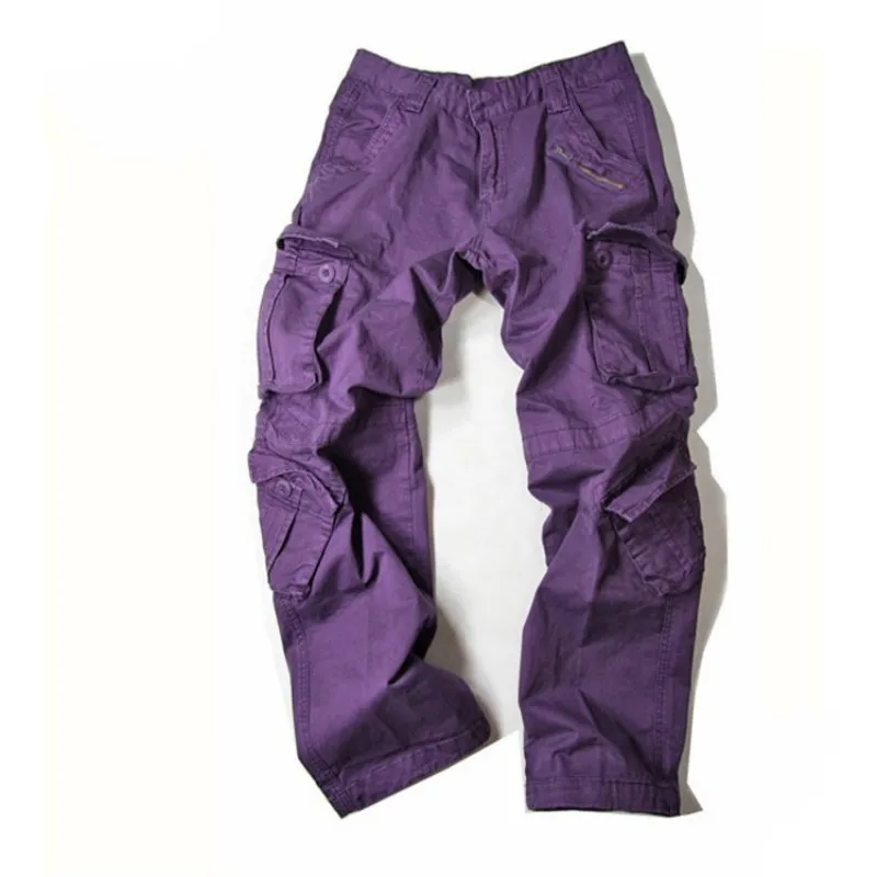 Autumn Winter Womens Military Loose Cargo Pocket Pants Casual Mid Rise Trousers Plus Size Casual Pants 32