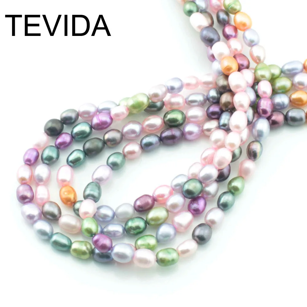 Tevida Q44 2x37 см натуральные пресноводной/рисовые типизированные/жемчужные шарики/DIY