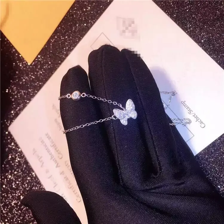 Оптовая продажа ожерелья из стерлингового серебра 925 пробы с кристаллами Стразы