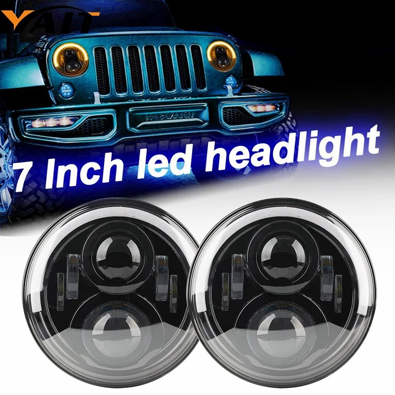 Для Jeep Wrangler головной светильник s 7 дюймовый круглый светодиодный Conversion Kit DLR для JK