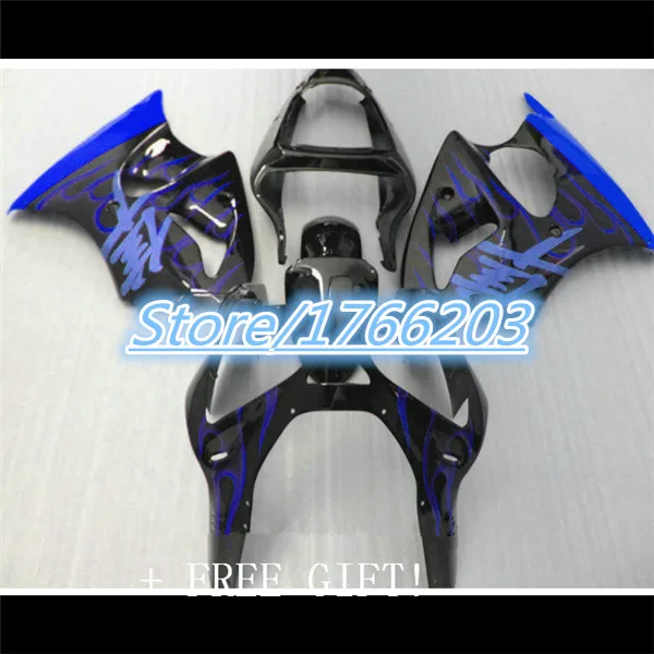 

Blue Flames Fairing Kit For KAWASAKI Ninja ZX-6R 00-02 ZX6R 00 01 02 ZX 6R 2000 2001 2002 Motorcycle Fairings bodywork