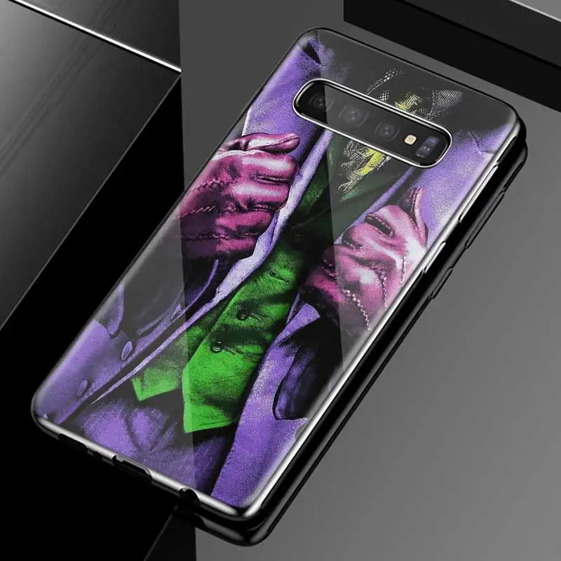 08 Бэтмен Джокер темно-черный рыцарь печати чехол для samsung Galaxy S10 5G S10e S9 S8 Plus Note 9 10 105G Plus A50 A30 A70 стеклянный чехол - Цвет: 08