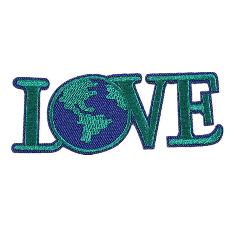Вышитые нашивки Love Earth приклеиваемый металлический значок для сумок джинсов шляп