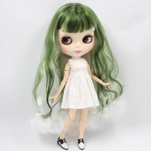 Кукла на заказ ICY DBS Blyth No.BL4299/136 зеленая белая с волосами 1/6 bjd ob24 аниме