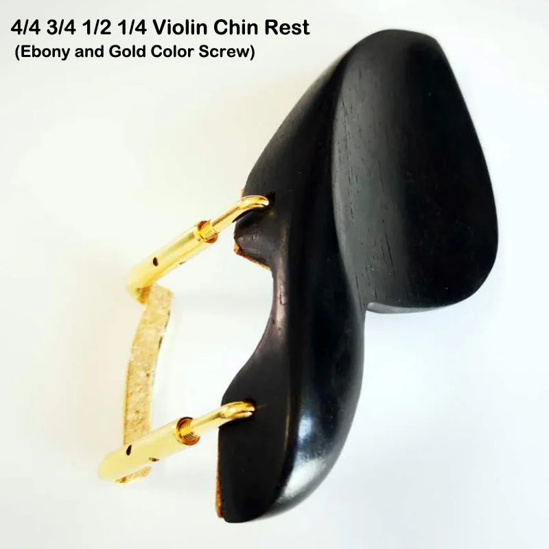 

2 pcs/lot Full Size Violin Chin Rest Dark wood Ebony with Gold Chin Rest Screw 4/4 1/2 1/4 3/4 Violino geige Parts Accessories