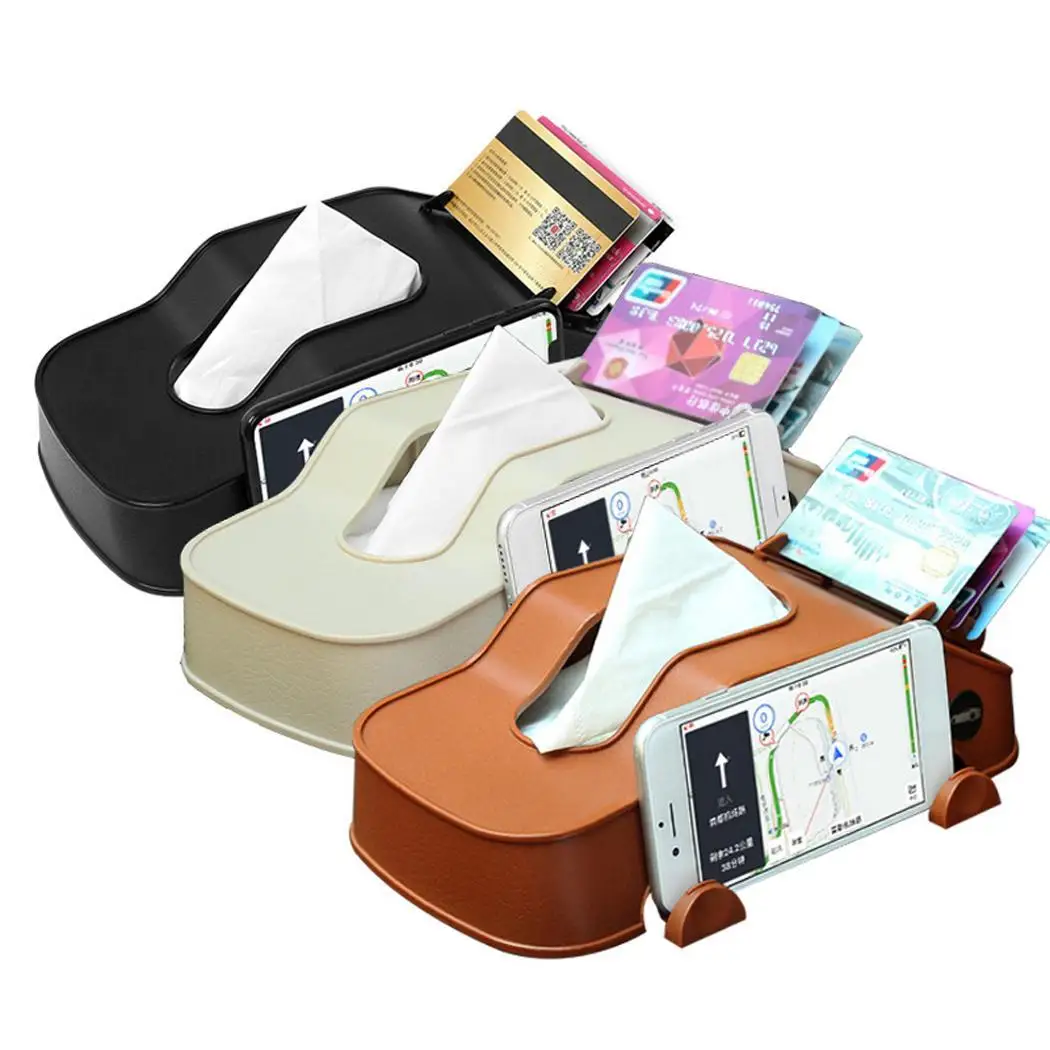 Многофункциональный автомобиль коробка для салфеток чехол хранения держит