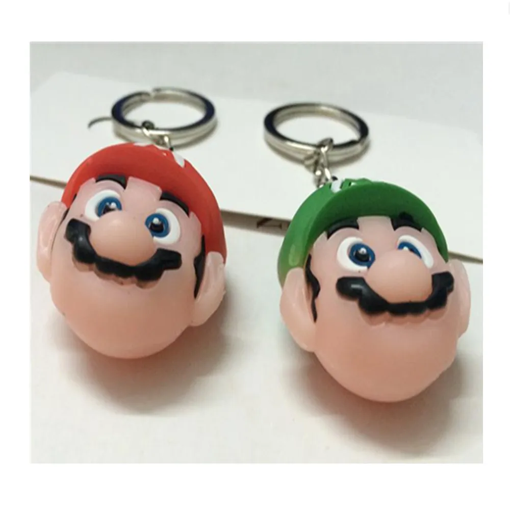 1 шт. мультфильм Супер Марио 3D брелок милый брат Марио Фигурки ПВХ модель малыш подарок игрушка