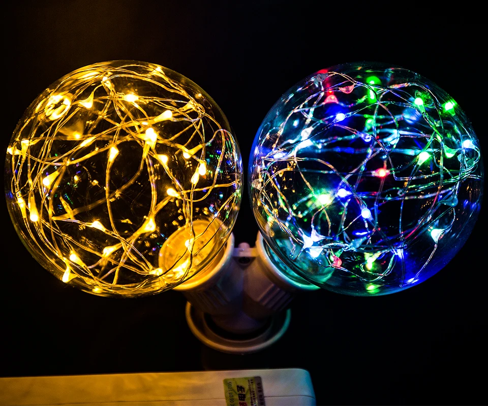 E27 Винтаж дизайн Фея светодиодные лампы 110V/220V G95 RGB светильник Светодиодная лампа