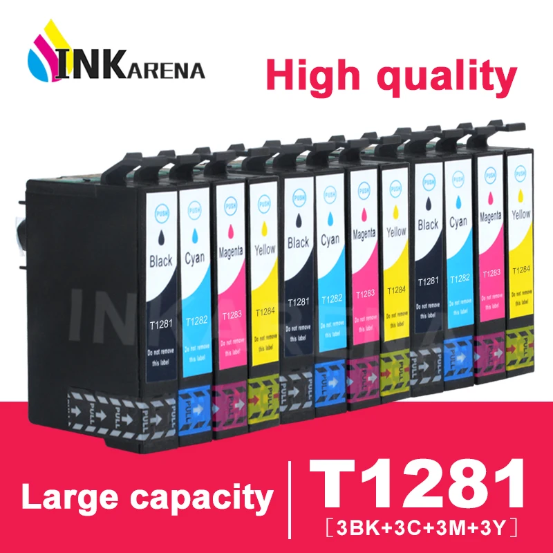 12 шт. в упаковке, T1281-T1284 T1285 чернильный картридж для принтера Epson Stylus S22 SX125 SX130 SX235W SX420W SX425W SX435 BX305F картриджи для принтеров