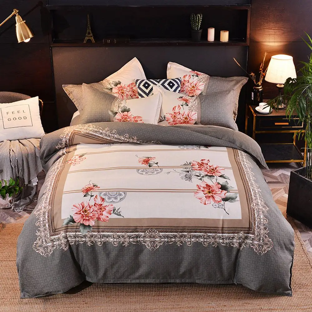 Комплект постельного белья из 4 предметов мягкий хлопковый комплект с