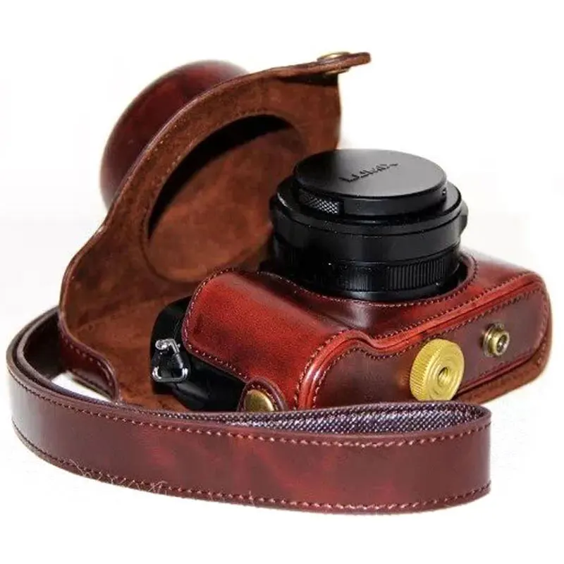 Чехол из искусственной кожи для камеры Panasonic lx100 LUMIX LX100 DMC-LX100 с кожаным ремешком на
