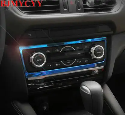 

1 шт., декоративная коробка из нержавеющей стали BJMYCYY для кондиционирования автомобиля, Центральная панель управления для Mazda Atenza 2017