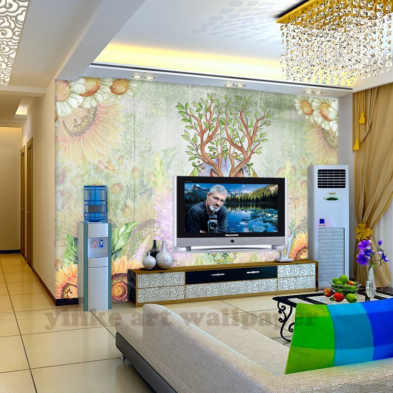 Пользовательские 3D фото обои стереоскопический модельный фон Подсолнух Олень