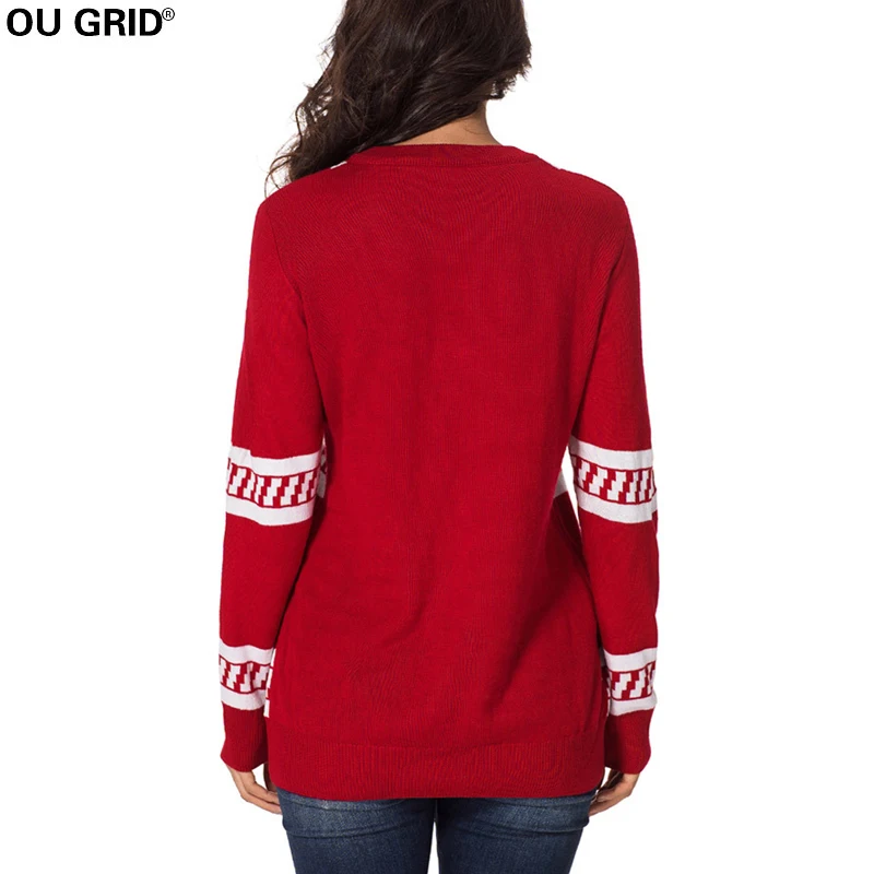 Women's Reindeer Knitted Ugly Christmas Sweater Xmas Pullover Jumpers | Женская одежда
