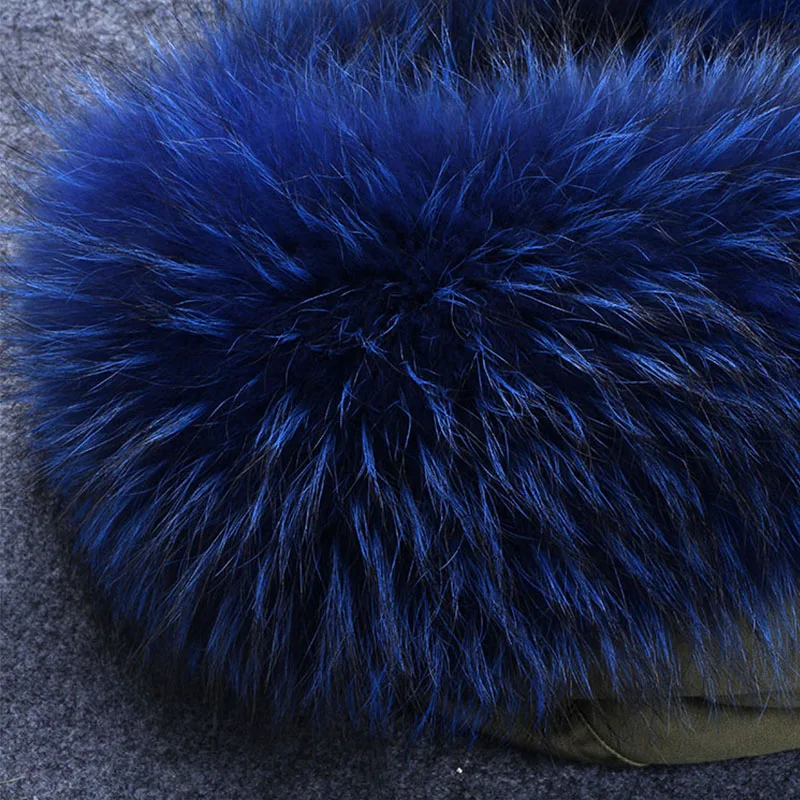 Женское пальто с капюшоном и подкладкой из лисьего меха толстая парка армейского