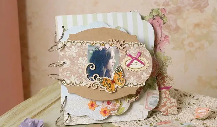 Горячие DIY Скрапбукинг Фотоальбом любовь кружева альбом деревянные рамки 5