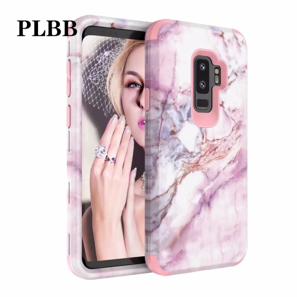 PLBB мраморный сверхпрочный ударопрочный чехол для телефона Samsung Galaxy S9 Plus Note 8