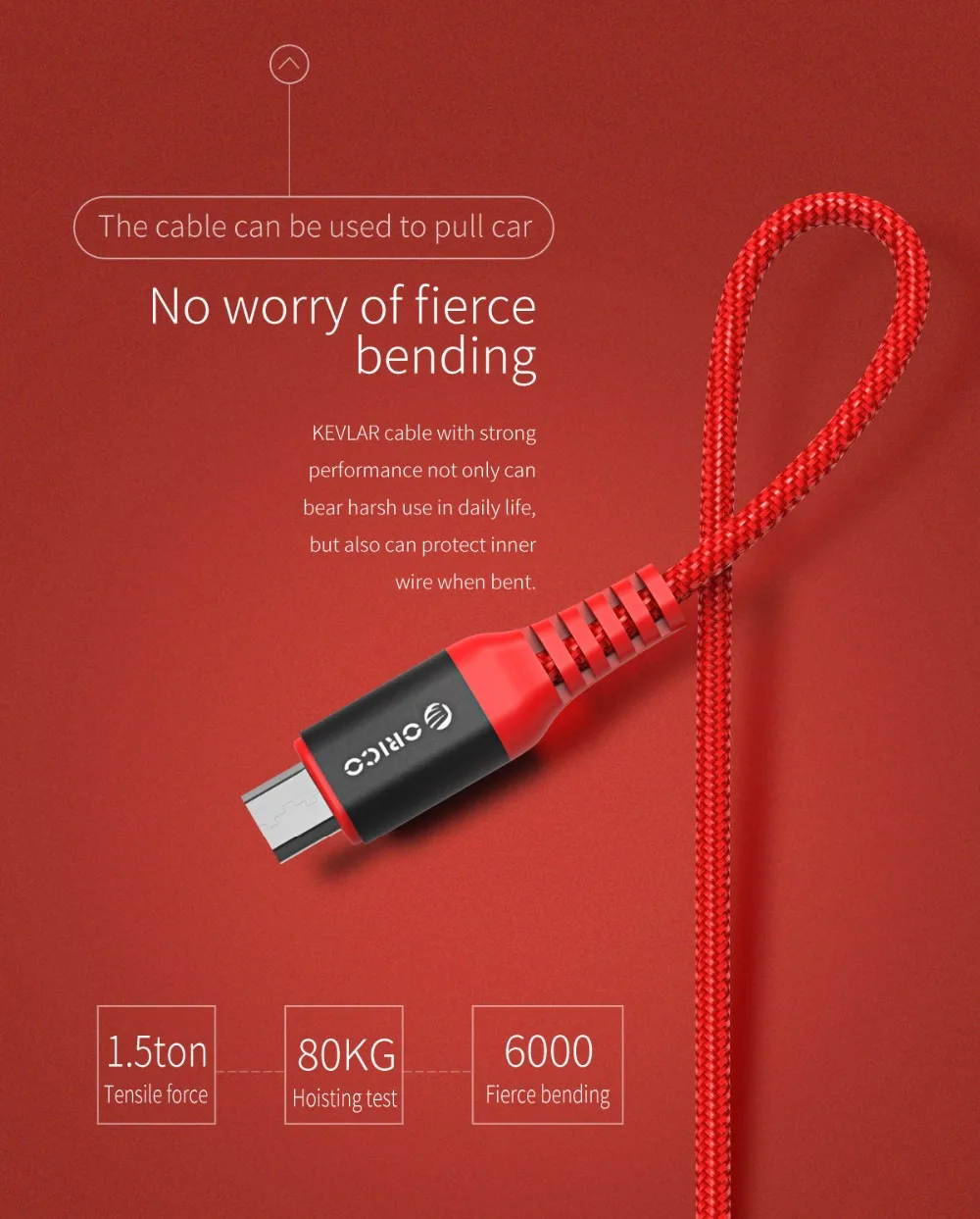 ORICO Micro USB кабель 2.4A зарядный кабель Быстрая зарядка USB кабель для передачи данных для samsung Xiaomi huawei планшета