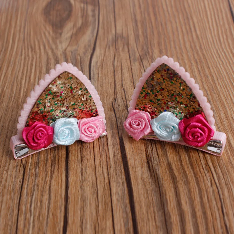 Children's Jewelry Bowknot Diadem Cat Ears Package Cloth Baby Hairpin Side Clamp Hair Clips For Children Acessorio De Cabelo T | Мать и
