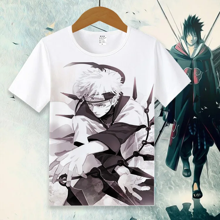 04 Новая футболка с Наруто Аниме Футболка женская футболка Janpan Uchiha Sasuke Косплей топы Мужские футболки с коротким рукавом - Цвет: 04