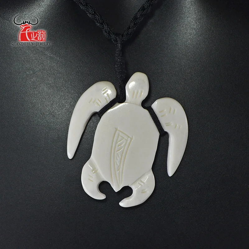

GX078 Hot Sale New Zealand Maori handmade jewelry Sea Turtles necklace women yak bone pendant necklaces of surfing