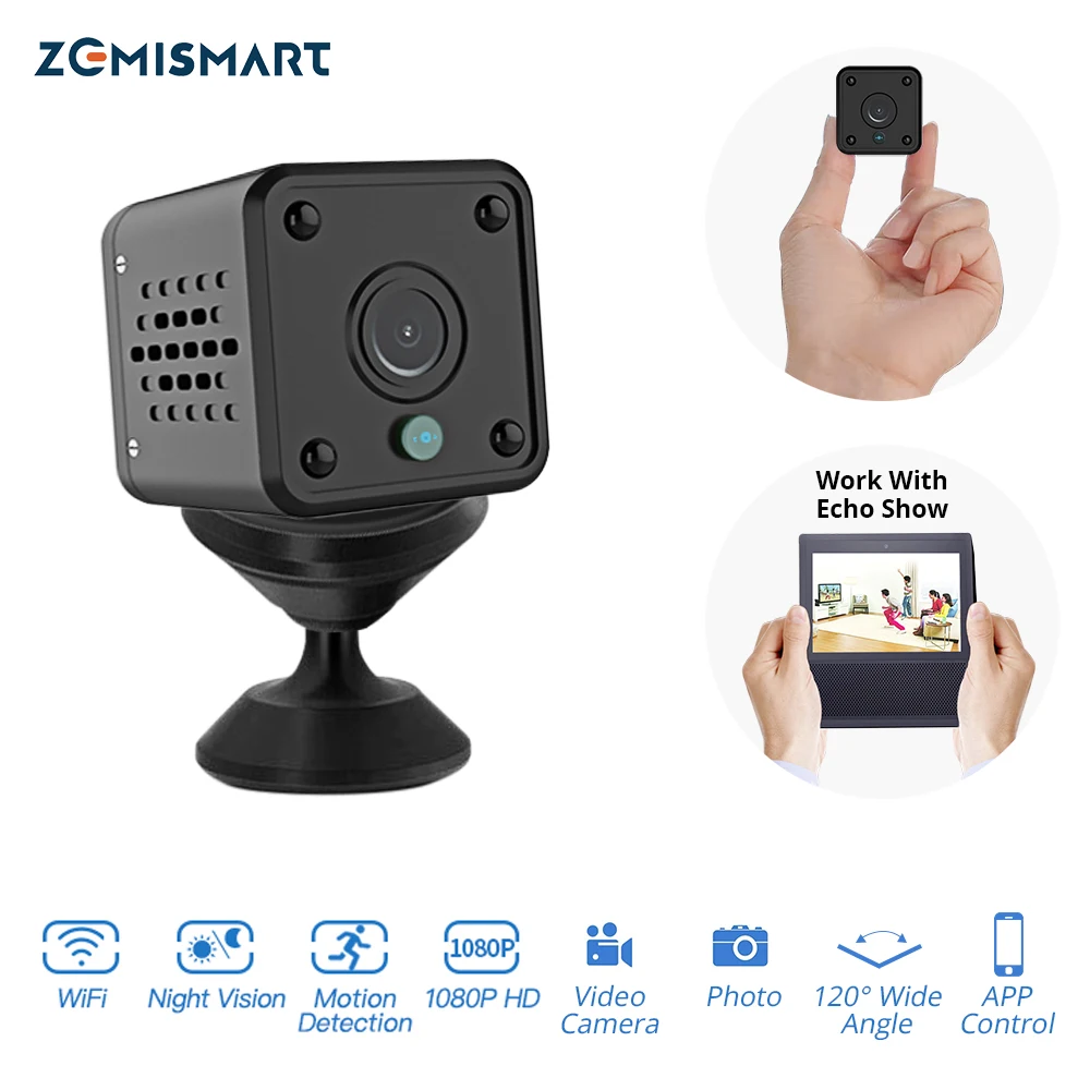 Tuya Smart 1080P мини камера с эхо-шоу Onvif запись ночное видение Обнаружение движения