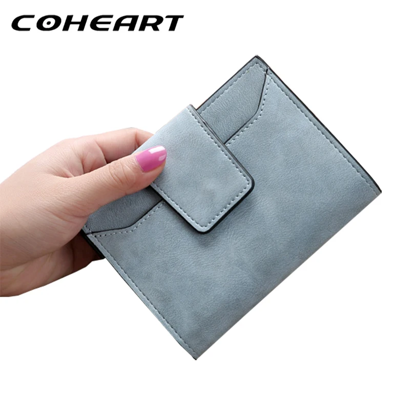 Женский кошелек модный винтажный женский маленький из кожи многофункциональные